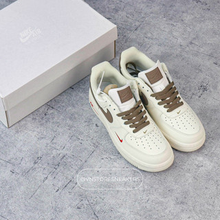 Giày sneaker Air Force 1 Low White Brown / af1 trắng nâu - Chuẩn 1:1 - Vnstoresneaker