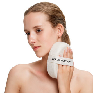 Bông Tắm Xơ Mướp Tự Nhiên Tẩy Tế Bào Chết TEKCO STATION Bằng Vải Bông Cotton Và Xơ Mướp Mềm Mịn