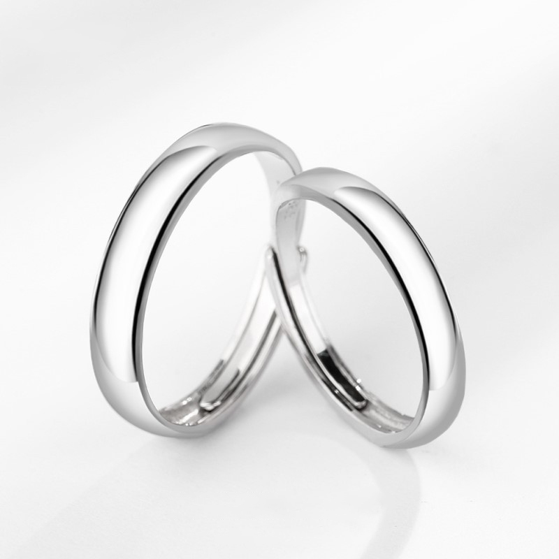 Nhẫn đôi tình yêu nam nữ Bạc S925 cao cấp thiết kế đơn giản, nhẹ nhàng có thể tùy chỉnh ND2767 - Bảo Ngọc Jewelry