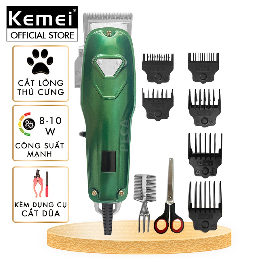 Tông đơ điện cạo lông thú cưng Kemei KM-CW22 kèm theo kéo, dũa móng, lược tiện lợi, cạo lông chó mèo...Chính hãng