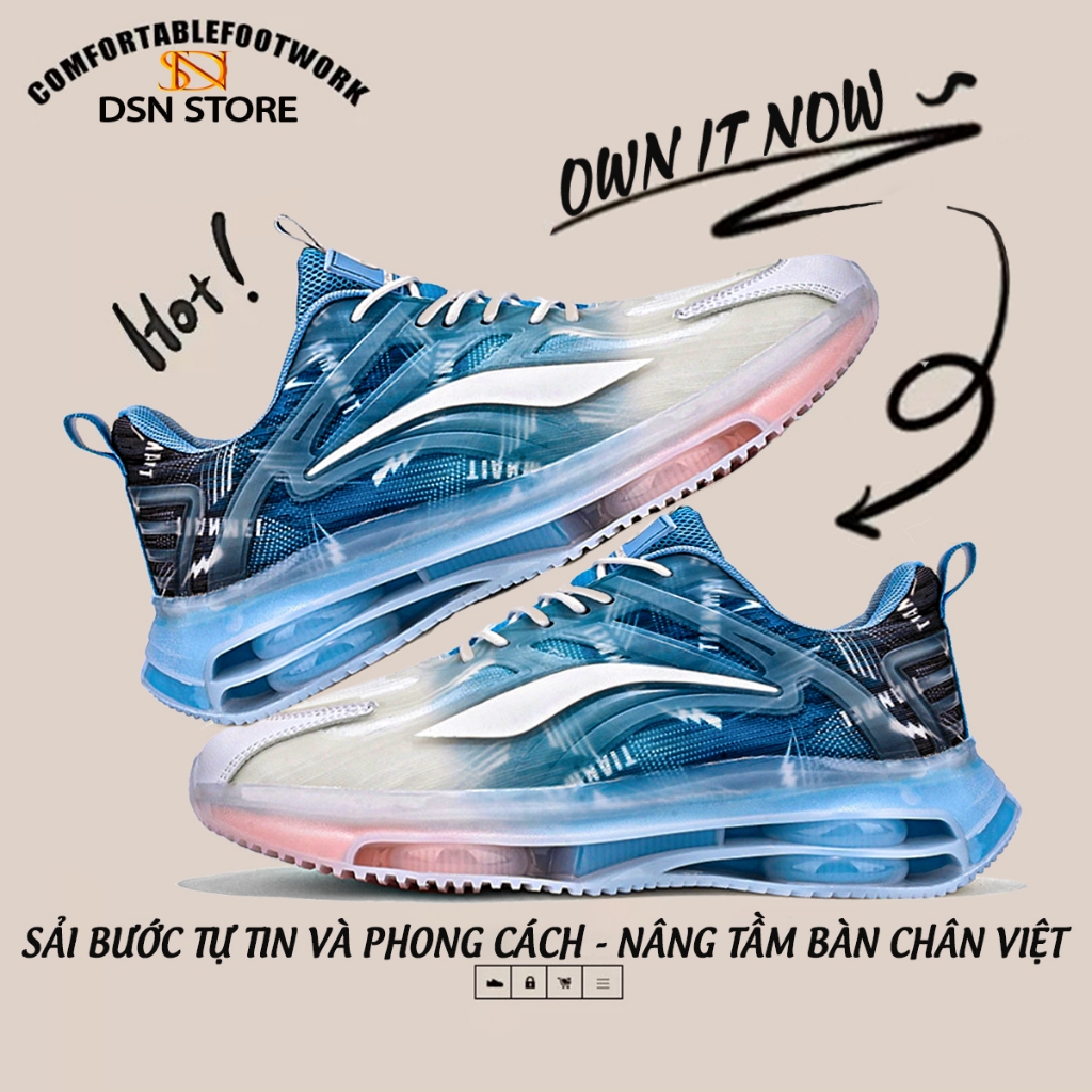 giày thể thao nam nữ, giày chạy bộ DSN 001, giày siêu nhẹ và êm ái, kiểu dáng trẻ trung năng động siêu hot