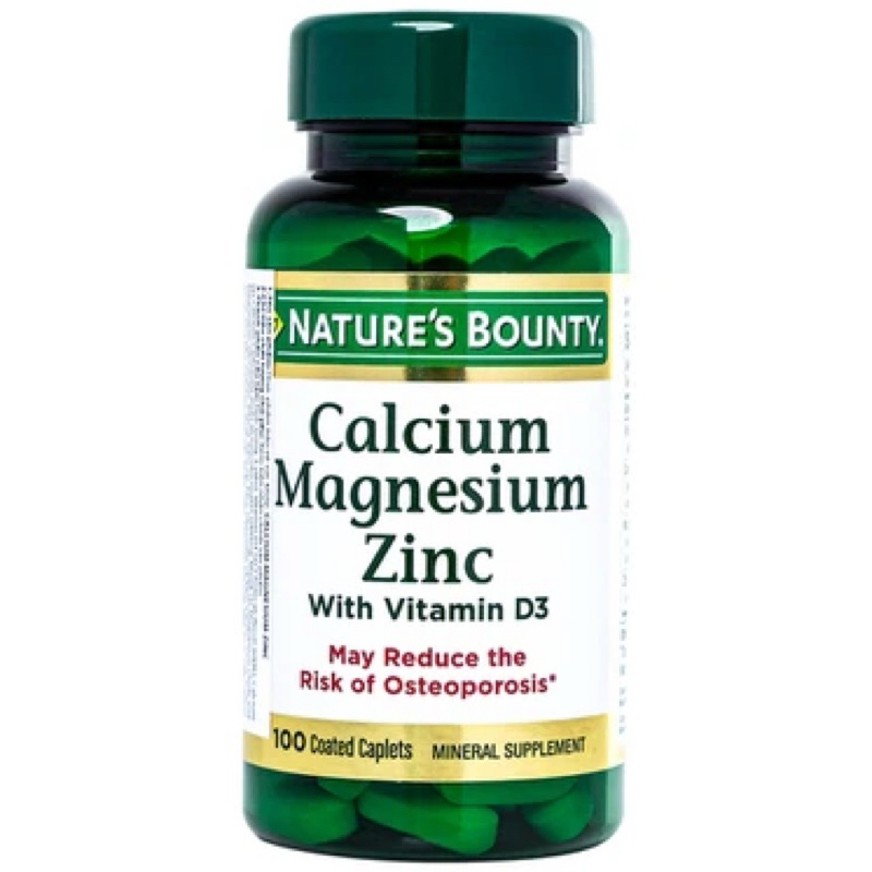 Viên uống Calcium Magnesium Zinc Nature's Bounty hỗ trợ duy trì sức khoẻ hệ xương (100 viên)
