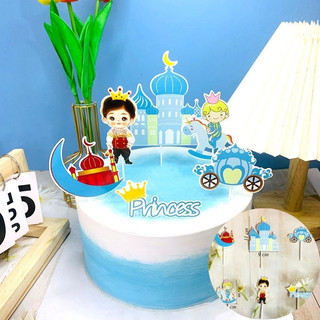Set cắm bánh sinh nhật set cắm hoàng tử công chúa lâu đài