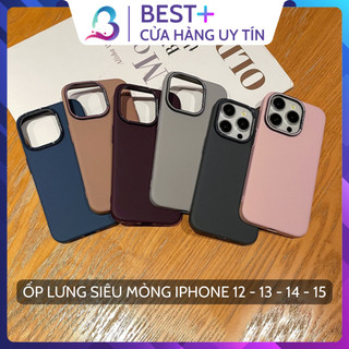 Ốp Lưng Iphone Siêu Mỏng Lưng Cứng Viền Cứng Sang Trọng Tối Giản 12 13 14 15 Pro Max Plus BESTPLUS