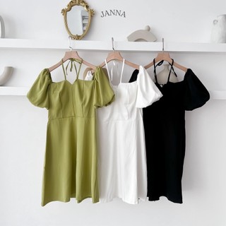 Xả kho - váy yếm tay bồng có đệm ngực sang chảnh, đầm nữ dáng ngắn xinh