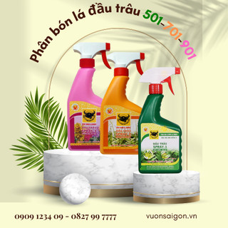 (Combo 3 chai - 3 màu) Phân bón lá Đầu Trâu pha sẵn dạng xịt (Chai 500ml) chuyên cho lan và hoa cảnh (Vườn Sài Gòn)