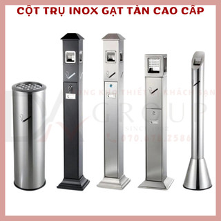 Cây trụ inox, thùng rác gạt tàn thuốc lá cao cấp sang trọng