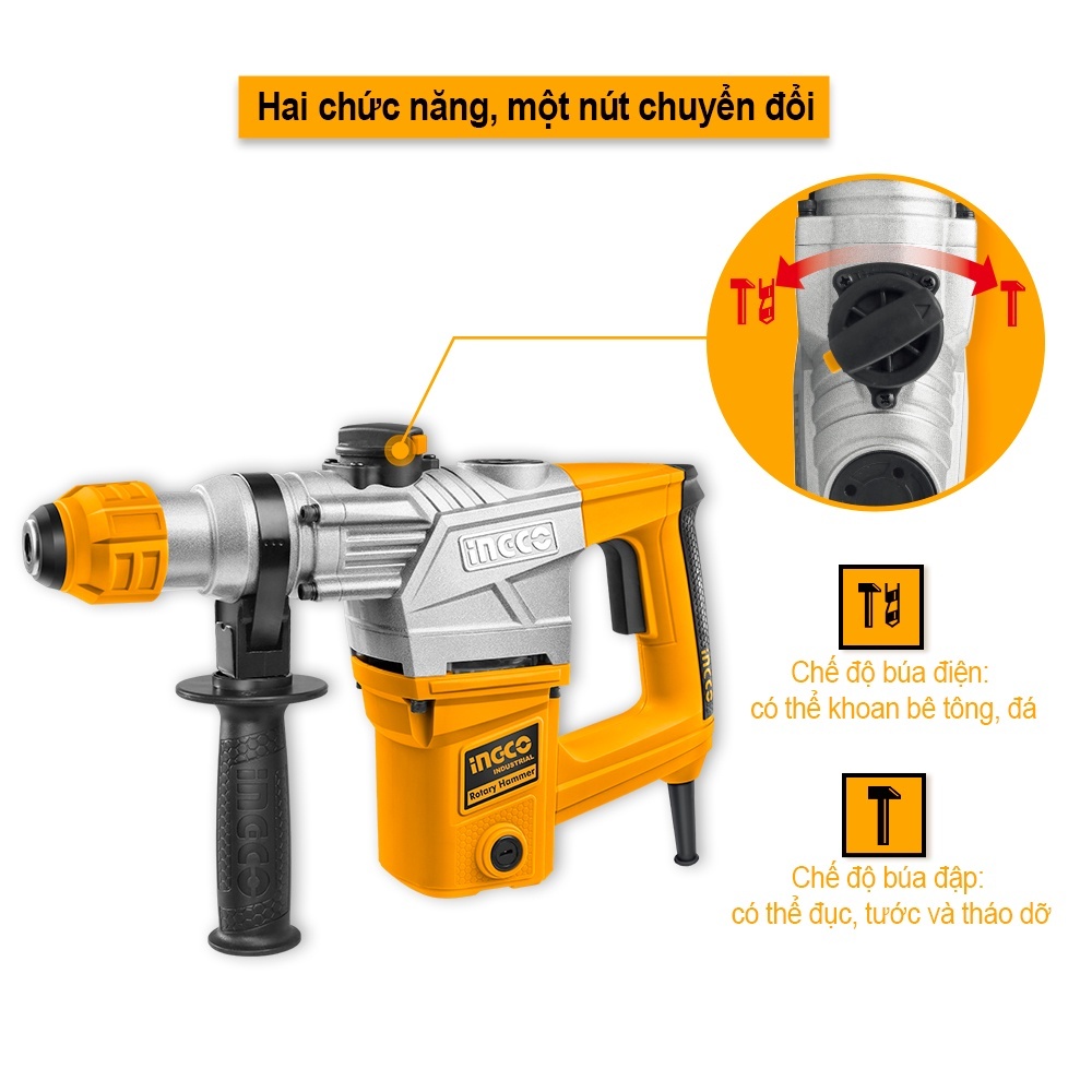 Máy Khoan Đục Bê Tông Ingco RH12008 - 1250W