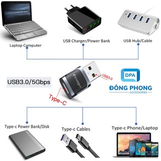 Đầu Chuyển USB Type A Sang USB Type C 3.0 Tốc Độ Cao ESSAGER