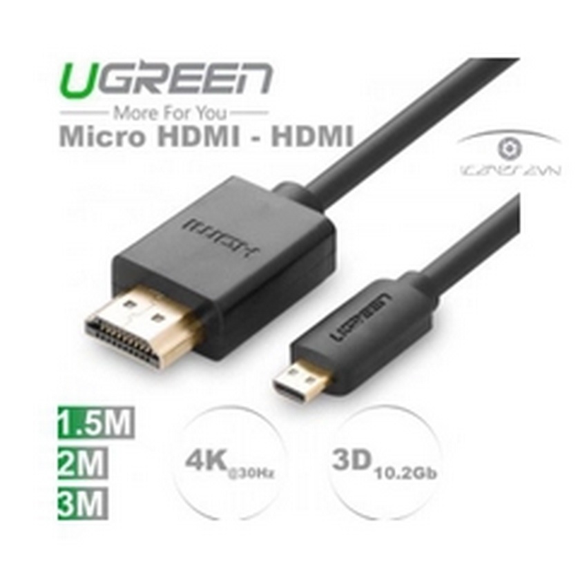 Cáp Micro HDMI to HDMI dài 3m chính hãng Ugreen UG-30104 cao cấp