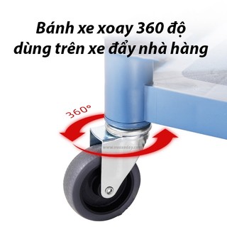 Bánh xe của xe đẩy thức ăn 3 tầng - bánh xe đẩy đồ ăn ba tầng - bánh xe đẩy nhà hàng - Bánh xe xoay 360 độ