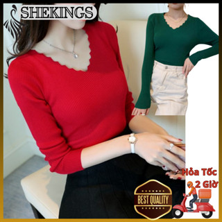 MS11 Áo len Quảng Châu nữ phiên bản Hàn Quốc mới  dài tay cổ chữ V bó sát áo len mỏng Xu Hướng Nữ