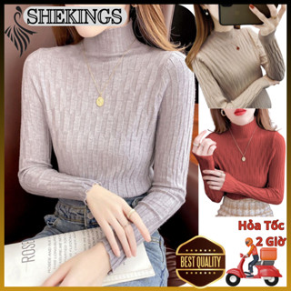 Áo Len Quảng Châu Họa Tiết Cổ Rùa Áo Lót Nữ Cổ Trung Bình Dài Tay Áo Sơ Mi Mẫu Xu Hướng