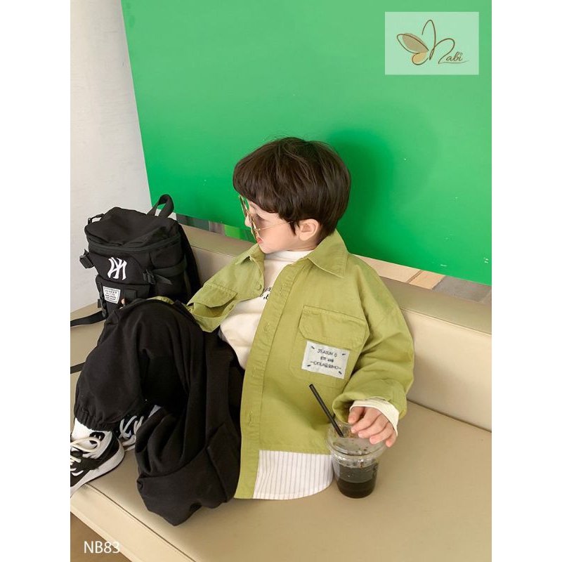 Set sơ mi phối quần dài kaki cho bé trai ạ