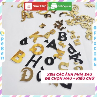 CHỮ MICA DÁN nhiều màu, nhiều kiểu chữ, có sẵn lớp keo (tổng độ dày 2mm) nhiều kích thước dán tường, kính