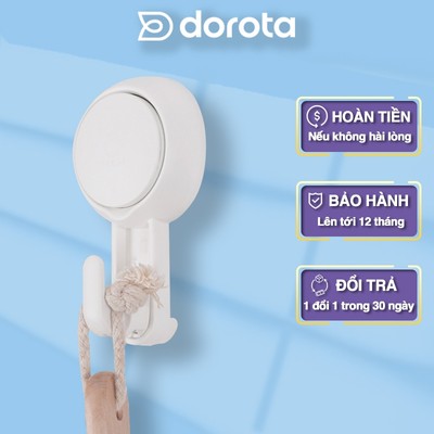 Móc dán tường cao cấp DOROTA tái sử dụng nhiều lần chịu lực tải 5kg miếng dính hút chân không AW554
