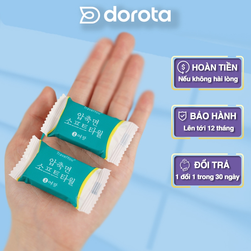 Khăn Mặt Dùng 1 Lần Dạng Viên Nén Gói 20 Viên Dùng Hàng Ngày Du Lịch Nhỏ Gọn Cất Vali Túi Sách Kmn1