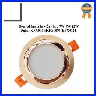 Đèn led âm trần viền vàng 7w 9w 12w duhal kfx0071/kfx0091/kfx0121