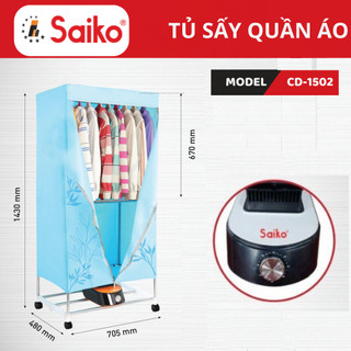 Tủ Sấy Quần Áo Saiko CD1502 GHM, Động Cơ Mạnh Mẽ, Tiết Kiệm Không Gian, Công Suất 1500W, Hàng Chính Hãng.
