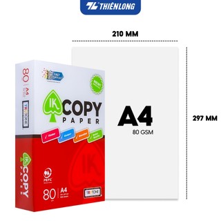  Combo 10 ream Giấy in A4 giấy photo IK Copy 80gsm độ dày cao đều màu không gợn sóng không xơ xước và không tách lớp 