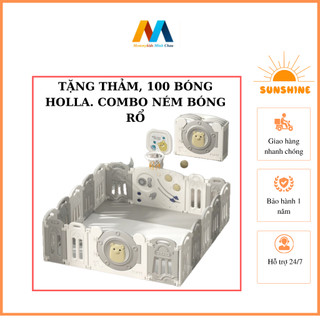 Quây cũi nhựa mommykids minh chau mẫu con lợn gấp gọn cho bé tặng thảm+100 bóng