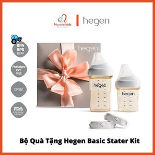 Bộ Quà Tặng Bình Sữa Hegen Cao Cấp Basic Stater Kit ( Gồm 1 bình 150ml , 1 bình 240ml và 2 nắp đậy )