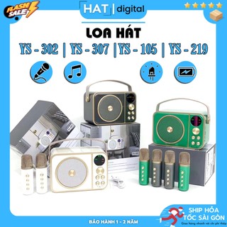 Loa karaoke mini kèm 2 mic ys-302,307,105,219 | loa bluetooth mini karaoke 2 mic hát tại gia ,bass cực hay ,pin 5h