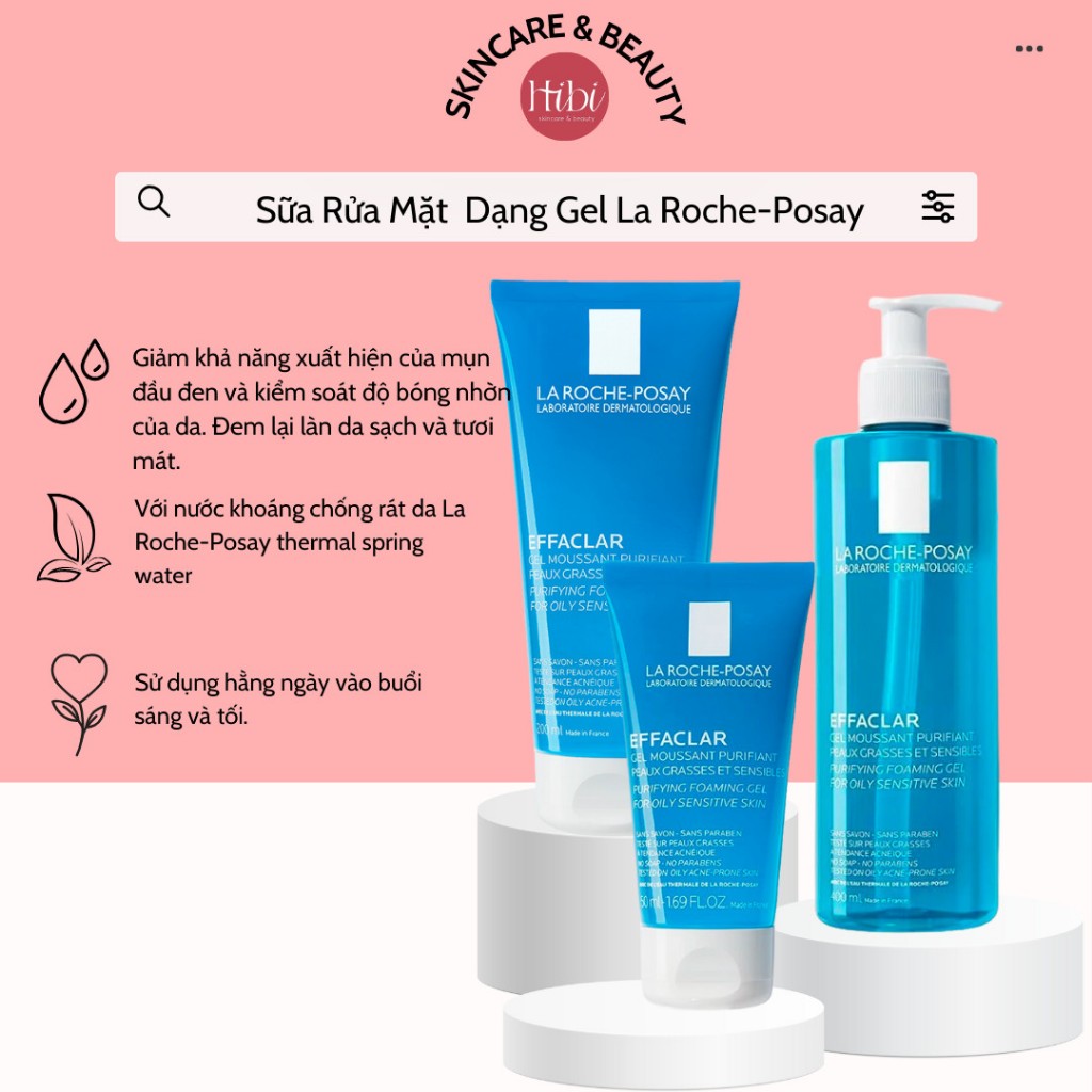 (CHÍNH HÃNG) Sữa rửa mặt La Roche-Posay Effaclar Purifying Foaming Gel cho da dầu, mụn 400ML, hỗ trợ giảm mụn hiệu quả