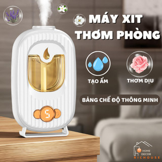 (Mẫu Mới) Máy Xịt Thơm Phòng Tự Động 5 Chế Độ Treo Tường, Máy Xông Tinh Dầu Phòng Ngủ Pin 1500mAh