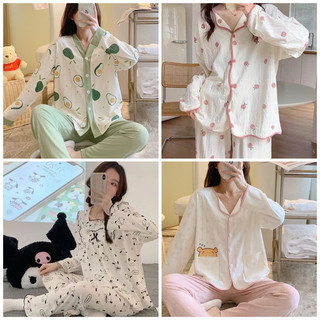 Bộ Đồ Ngủ Nữ Dài Tay Cute Hàng QC Cao Cấp - Pijama Nữ Chất Mềm Mát, Thấm Hút Mồ Hôi [VN016]