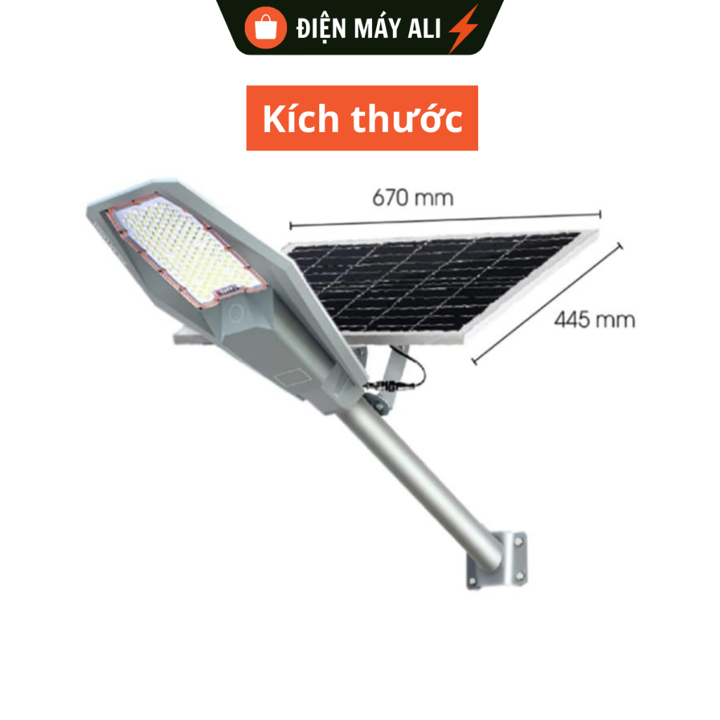 Đèn Năng Lượng Mặt Trời SIÊU SÁNG Army 500W IP67 VITISMART Đèn Đường Phố