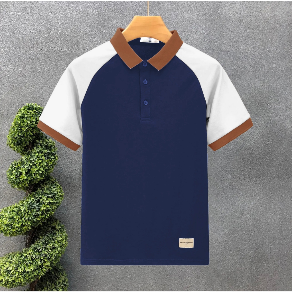 Áo Polo nam phối màu trẻ trung sang trọng vải cotton cá sấu co giãn 4 chiều kháng khuẩn - POLOMAN