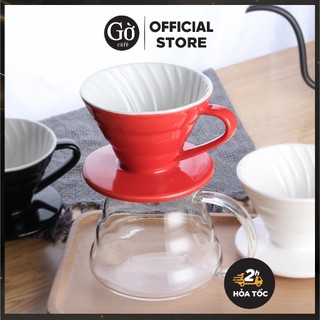 Phễu V60 bằng sứ mẫu xoắn ốc dùng pha Pour Over