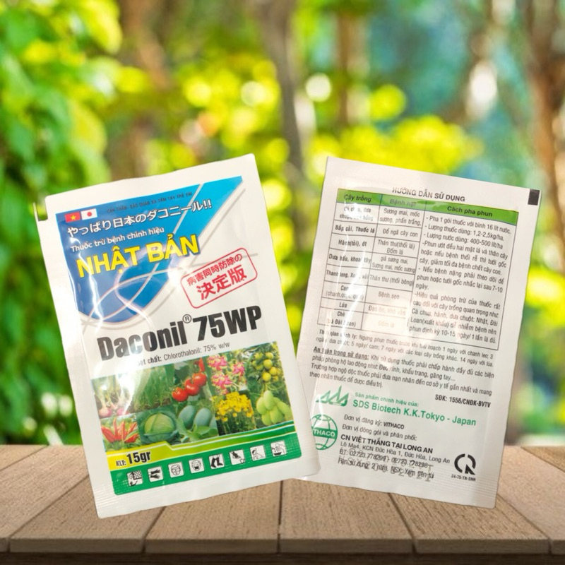 DACONIL 75WP -ĐẶC TRỊ SƯƠNG MAI,THÁN THƯ,Đốm lần,bệnh phấn trắng,đốm mắt cua ,rỉ sắt