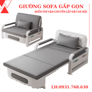 Giường Sofa Gấp Gọn,Giường Thông Minh Gấp Gọn  Tính Năng Vừa Làm Giường Vừa Làm Ghế Bọc Vải Nano