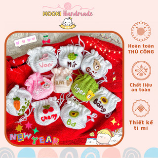 Túi lì xì đeo chéo thêu tên theo yêu cầu, túi lì xì đan móc thủ công cute cho bé đón Tết