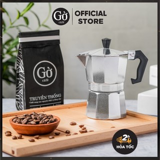 Ấm pha cà phê Moka Pot băng nhôm 150ML, bình pha cà phê kiểu Ý- Loại cơ bản