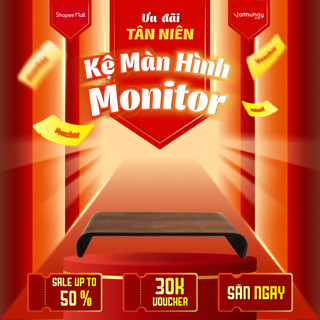 (4 màu sắc gỗ cao cấp) Kệ Nâng Màn Hình Máy Tính Monitor Stand Chất Gỗ Plywood Uốn Cong 49cm - Vaithuhay