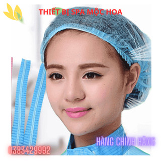 Mũ chụp tóc y tế nón con sâu tiệt trùng bao tóc dùng 1 lần bịch 100 cái trong spa y tế phẫu thuật