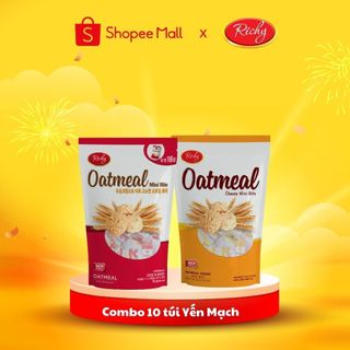 Combo 10 bánh yến mạch vị sữa, phô mai Oatmeal Richy túi 35-40g date T3/2024