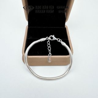Lắc tay bạc nữ Bảo Tín Thanh Thủy lắc bạc kiểu mì tròn dài 16cm-18cm rộng 3mm 2.38 chỉ bạc ta s99 nguyên chất