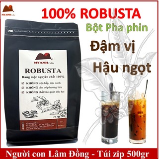 500gr cà phê robusta rang mộc nguyên chất - myanh coffee - cà phê lâm đồng