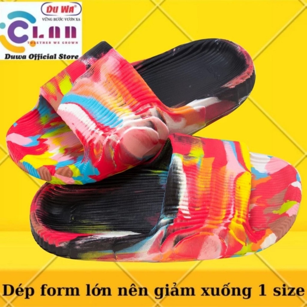 DH 211 DÉP VÂN GỖ QUAI NGANG NAM NỮ ĐÚC NGUYÊN KHỐI UNISEX SIÊU NHẸ, SIÊU BỀN [HÀNG DUWA CHÍNH HÃNG]