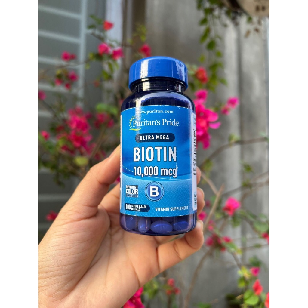 Viên Uống Puritan s Pride Ultra Mega Biotin 10,000 mcg Hỗ Trợ Mọc Tóc