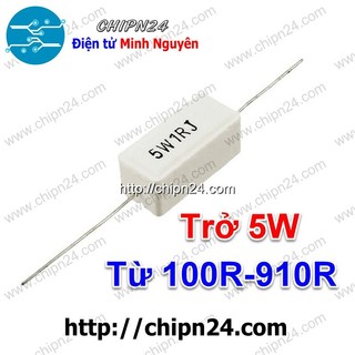 [3 con] Điện Trở Sứ 5W 5% Loại Nằm (Trở Công Suất 100R 120R 150R 220R 330R 390R 470R 510R 560R 680R 820R) - [Chọn Loại]