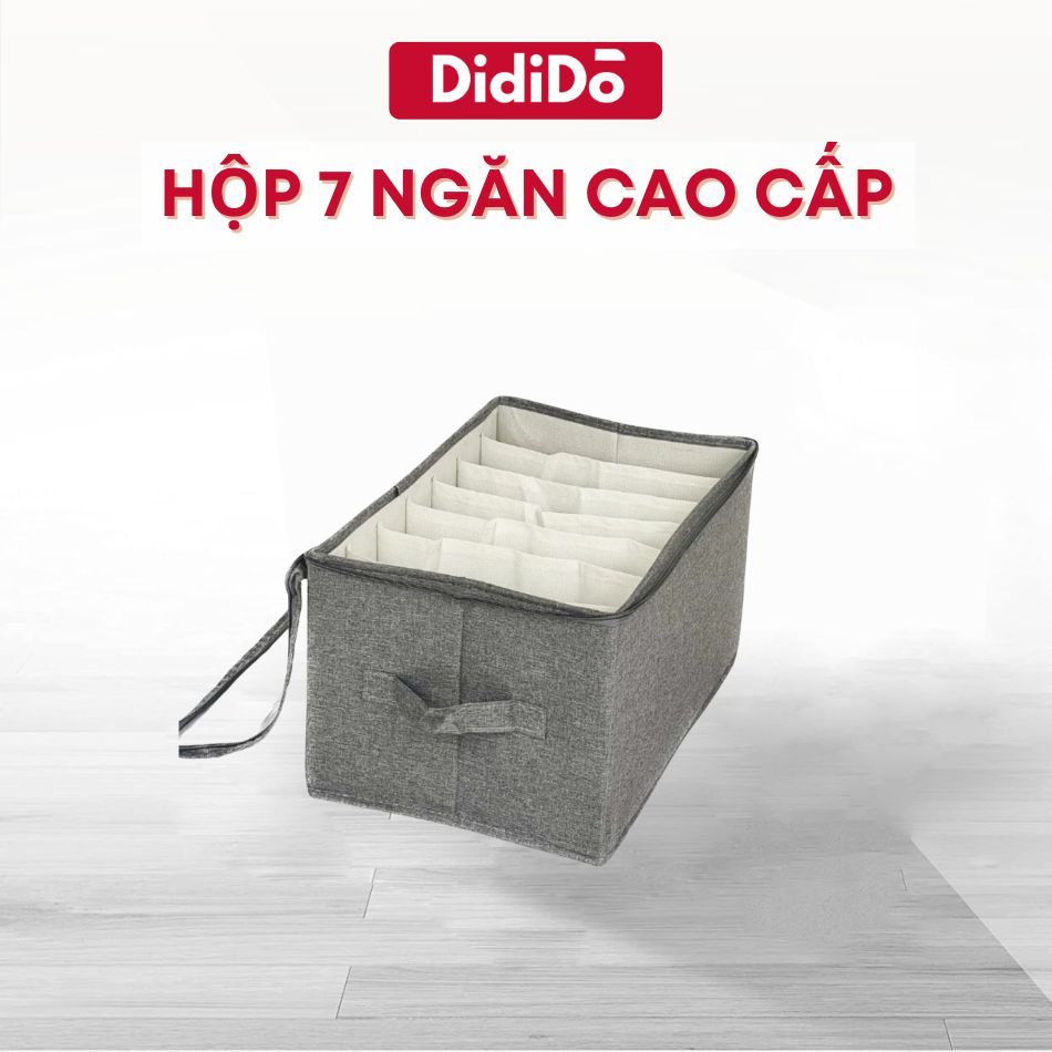 Hộp vải đựng quần áo nhiều ngăn 7,9,12,16 ngăn, có khóa kéo và mặt kính ni lông chống bụi bẩn loại cao cấp