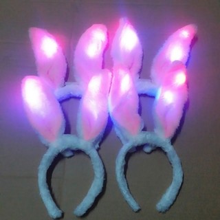 Bờm tai thỏ bông có đèn cho bé