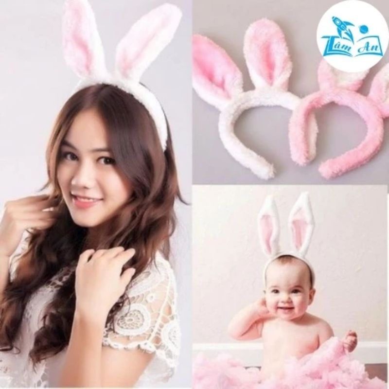 Bờm tai thỏ bông có đèn cho bé