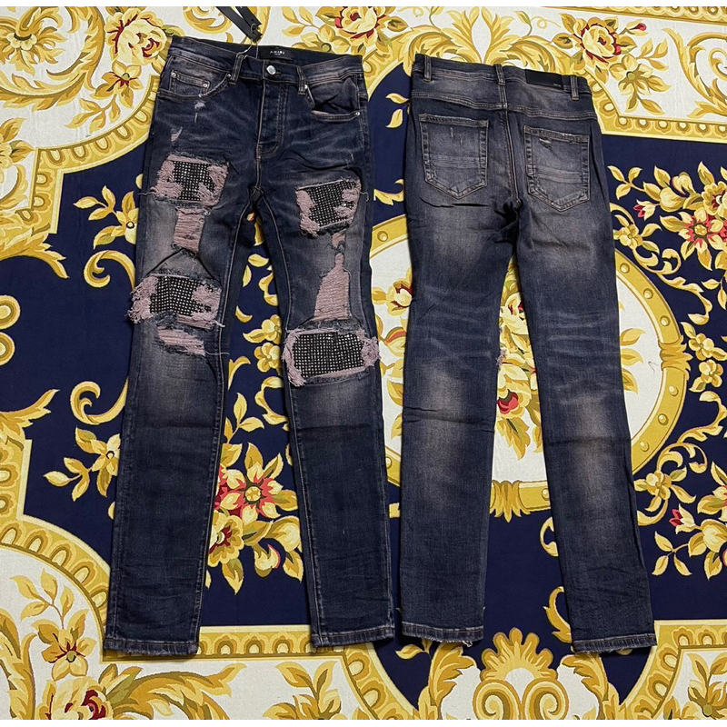 Quần jeans AMIRI color new hoạ tiết đính đá bản likeauth