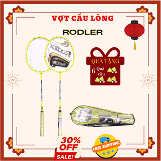 Bộ 2 Vợt Cầu Lông Roadler Khung Hợp Kim Siêu Bền Tặng Kèm Hộp 6 Quả Cầu Nhựa TN01